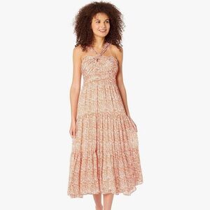 NWT Miss Me Pink Ruffled Tiered Halter Sundress